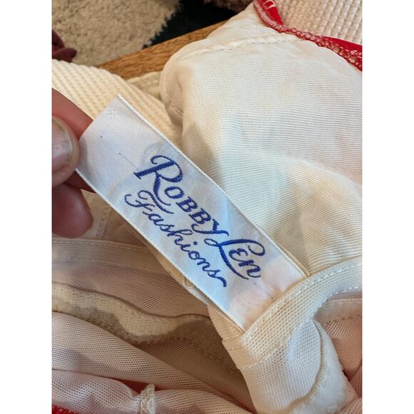 Vintage 60s Swimsuit Red White Size 6 Union Made USA - Picture 2 of 9